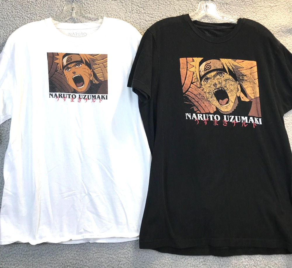 Naruto Uzumaki T-Shirts 2 Men’s Vintage 2002 Tee Anime Large Graphic Large 42/44
